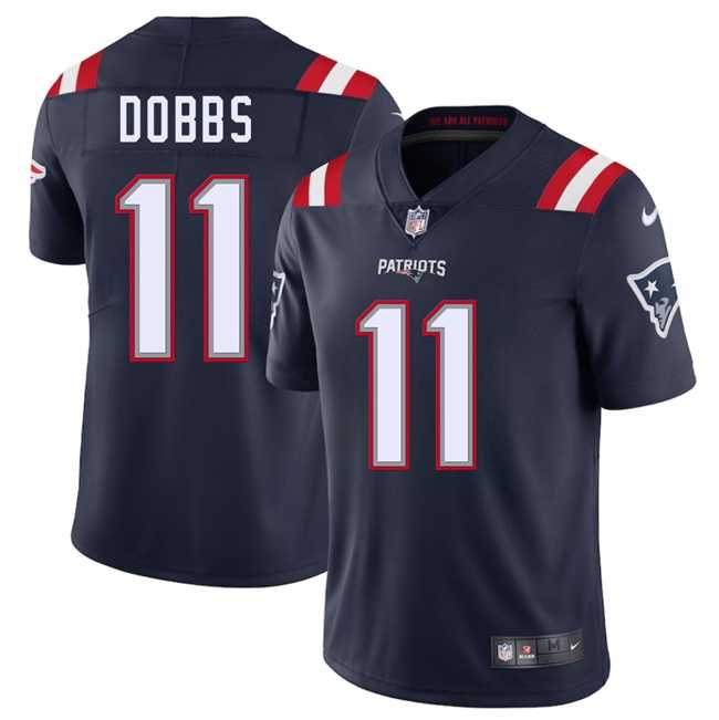 Men & Women & Youth New England Patriots #11 Joshua Dobbs Navy 2025 Vapor Limited Stitched Jersey